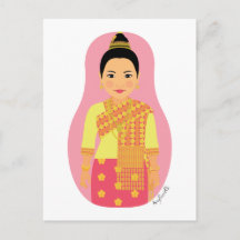 Postales de Laotian (Rosa) Matryoshka
