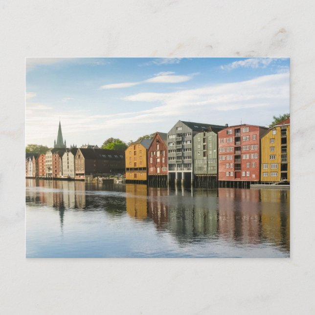 Postales de las casas Trondheim de Noruega (Anverso)
