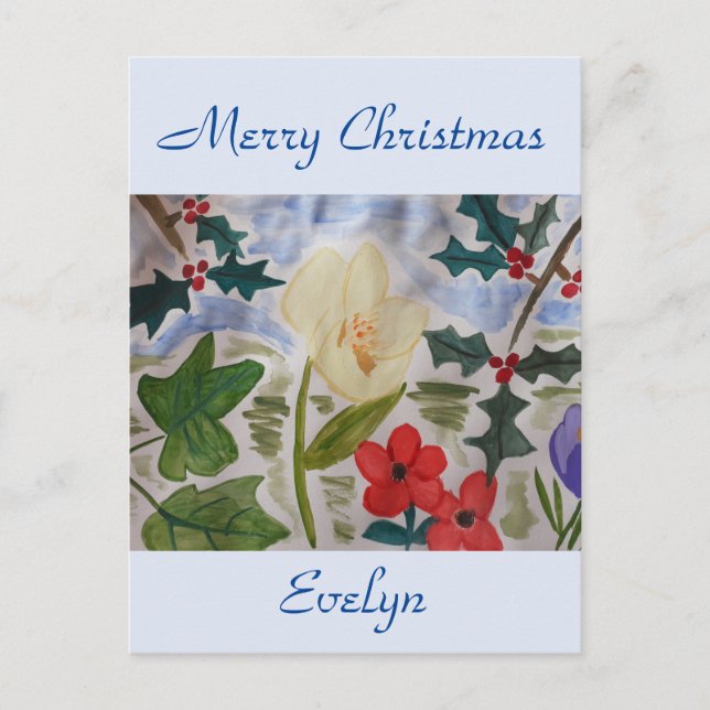 Postales de las flores de invierno y los Navidades (Anverso)