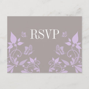 Postales de Lilac Butterfly Floral RSVP