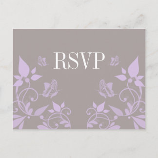 Postales de Lilac Butterfly Floral RSVP