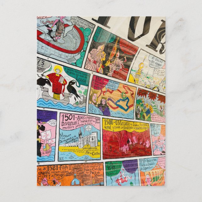 Postales de Lisboa, postal divertida, graffiti col (Anverso)