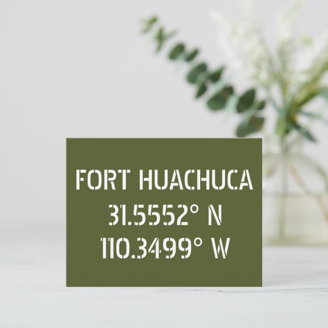Postales de longitud Fort Huachuca Latitude (Anverso de pie)