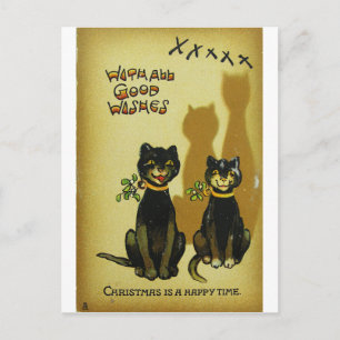 Postales de los gatos de las felices Navidad
