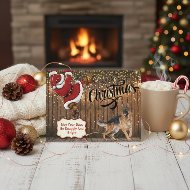 Postales de los Navidades de Pastor de Alemania (German Shepherd Santa Christmas Postcard)