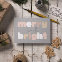 Postales de los Navidades del Boho Merry y Bright