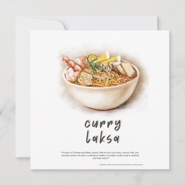 Postales de Malasia Curry Laksa (Anverso)