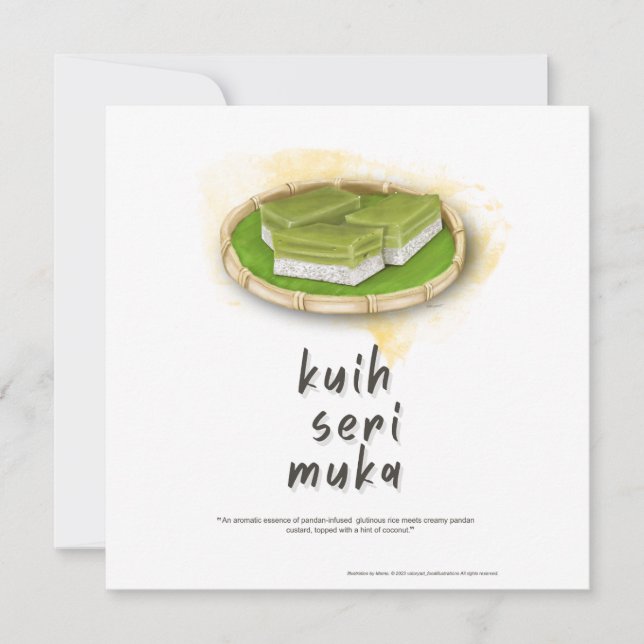 Postales de Malasia Kuih Seri Muka (Anverso)