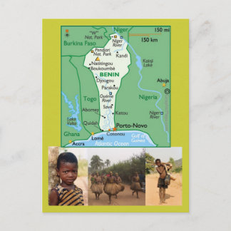 Postales de mapa de Benín