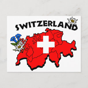 Postales de mapa de Suiza