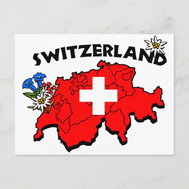 Postales de mapa de Suiza (Anverso)