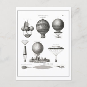 Postales de máquinas voladoras de aeronáutica vint