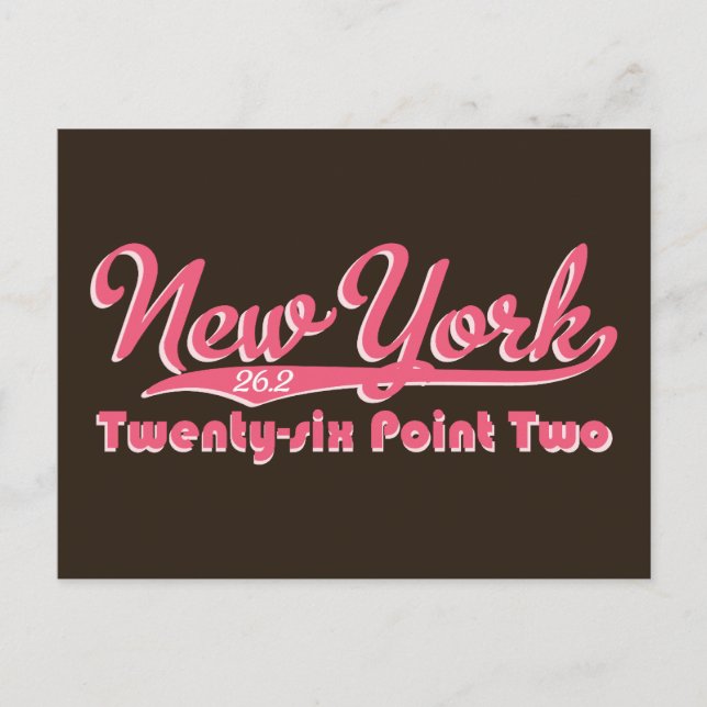 Postales de maratón rosa de Nueva York 26.2 (Anverso)