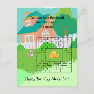 Postales de martillo de conejo y heno cumpleaños p