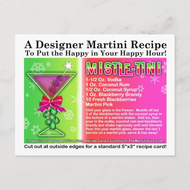 Postales de Martini para Navidades Mistle-Tini (Anverso)
