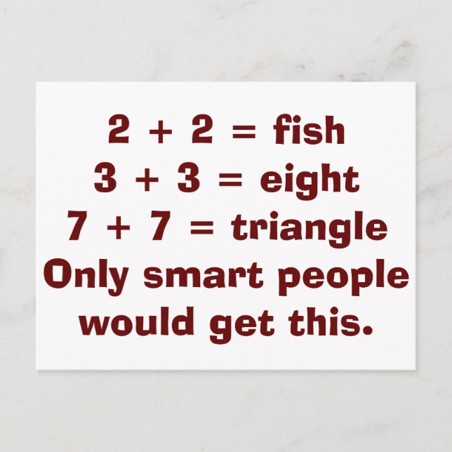 Postales de matemáticas de personas inteligentes (Anverso)