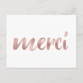 postales de merci oro Rosa, gracias, fuente Reliev