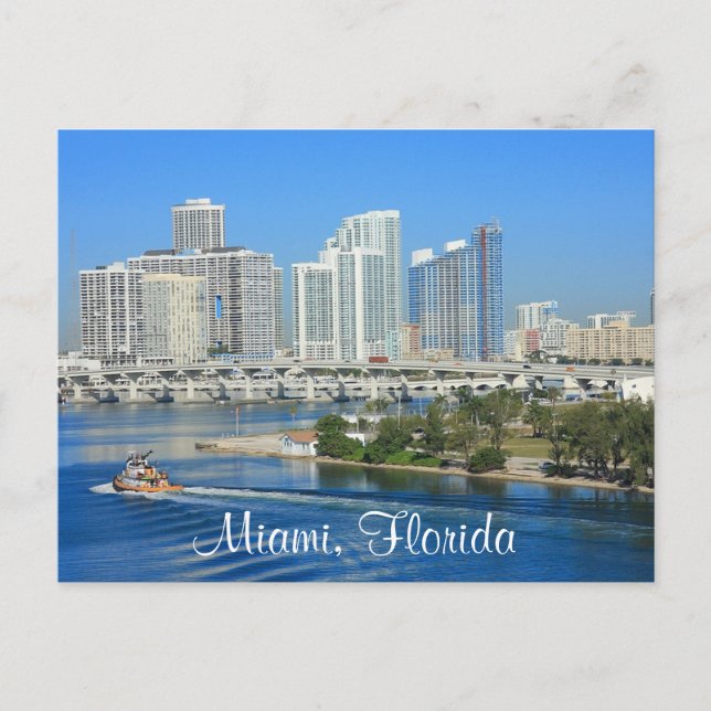 Postales de Miami Florida y Harbour (Anverso)
