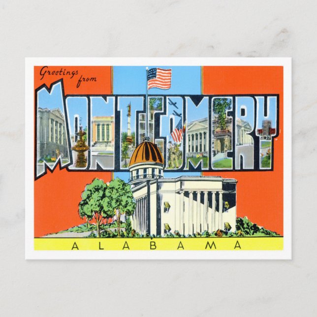 Postales de Montgomery, Alabama de letras grandes  (Anverso)