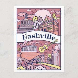 Postales de monumentos de Nashville - rosa