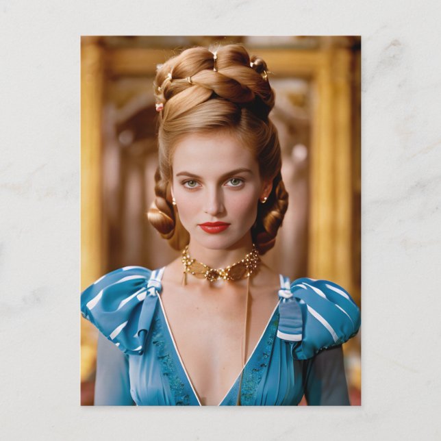 Postales de mujer rubia formal vintage (Anverso)