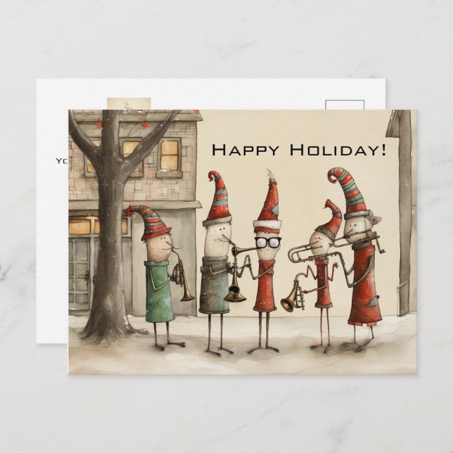 Postales de músicos de Holiday Street navidades (Anverso / Reverso)