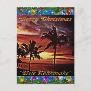 Postales de Navidad Hawaii Merry