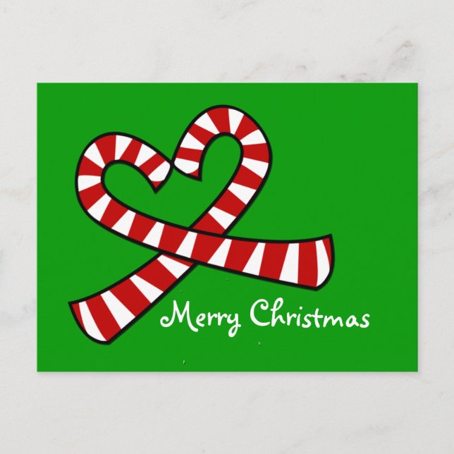 Postales de navidades Candy Cane Hearcard (Anverso)