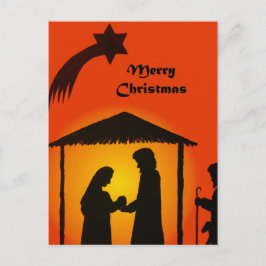 Postales de navidades con silueta de natividad
