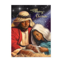 Postales de Navidades de arte de la natividad afro
