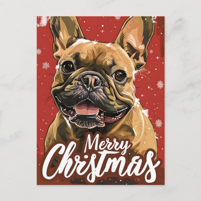 Postales de Navidades de Bulldog de Francia (Anverso)