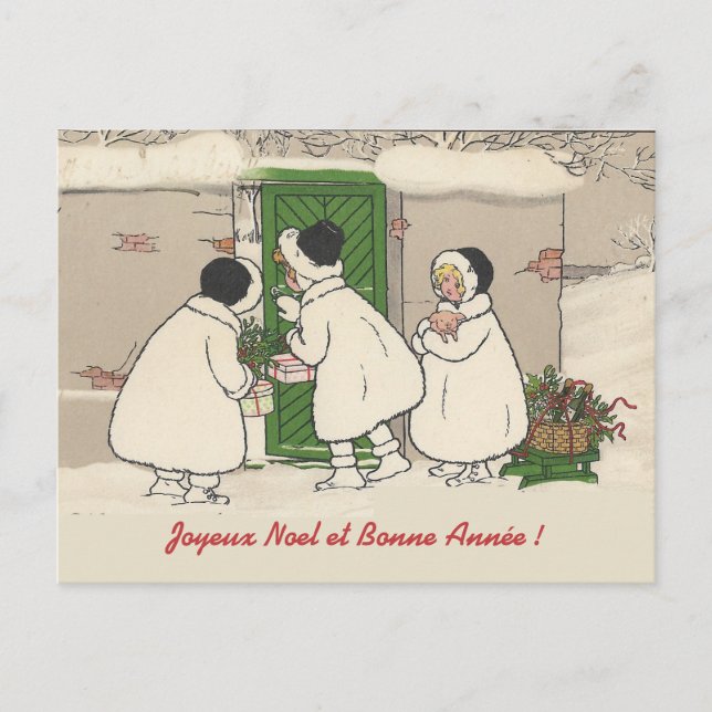 Postales de Navidades de Chicas de regalo de Franc (Anverso)