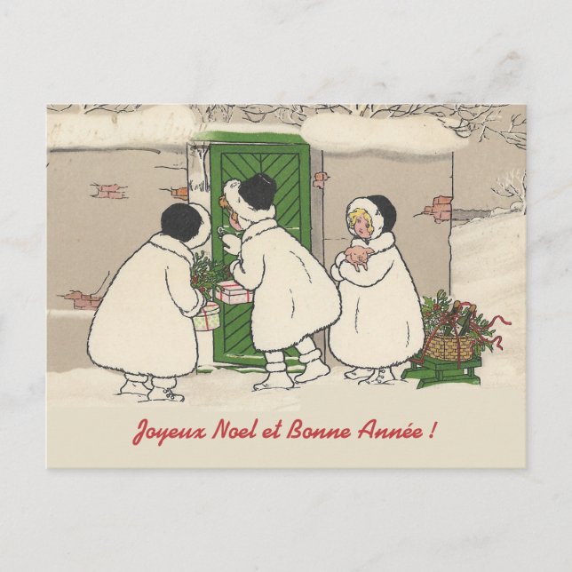 Postales de Navidades de Chicas de regalo de Franc (Anverso)