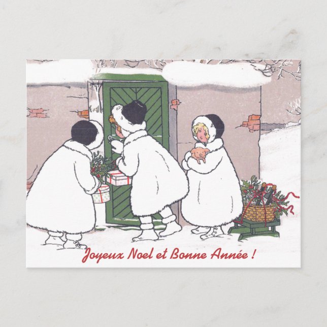 Postales de Navidades de Chicas de regalo de Franc (Anverso)