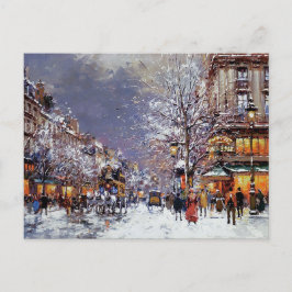 Postales de Navidades de escenas parisinas de époc