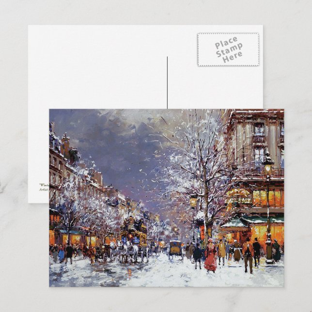 Postales de Navidades de escenas parisinas de époc (Anverso / Reverso)