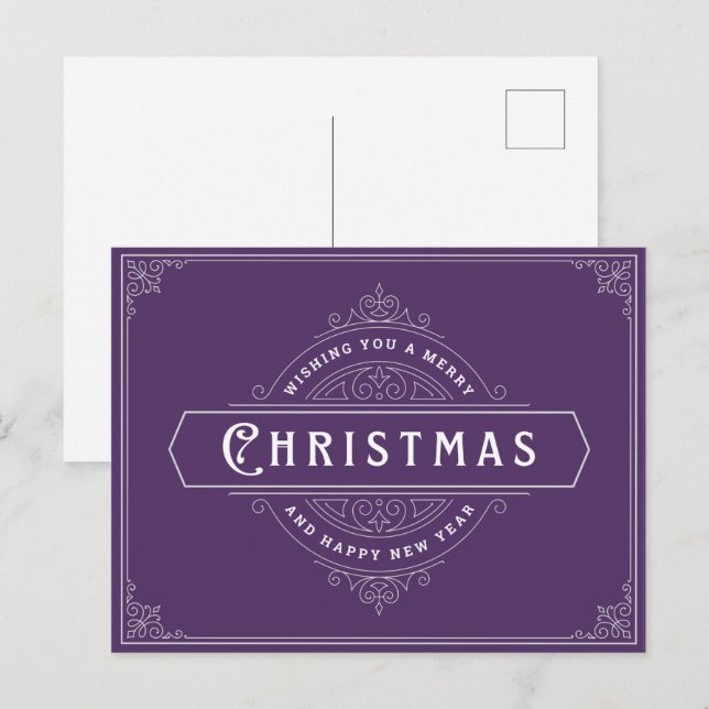 Postales de Navidades de estilo violeta (Anverso / Reverso)