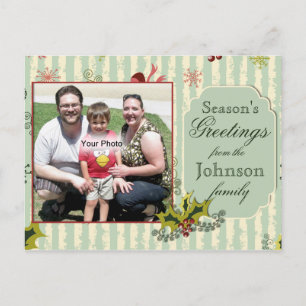 Postales de Navidades de fotografía de Holly y Bow
