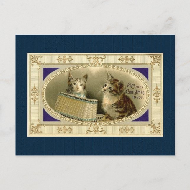 Postales de Navidades de Kitten de época (Anverso)