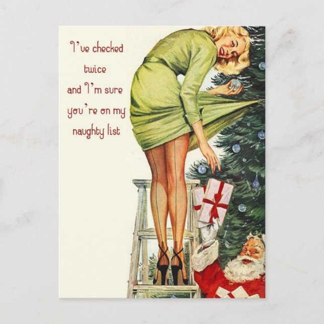 Postales de Navidades de lista traviesa (Anverso)
