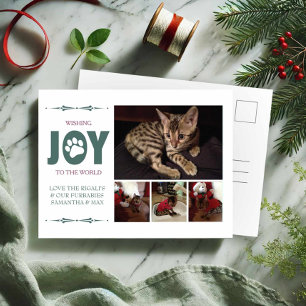 Postales de Navidades de Mascotas verdes modernos