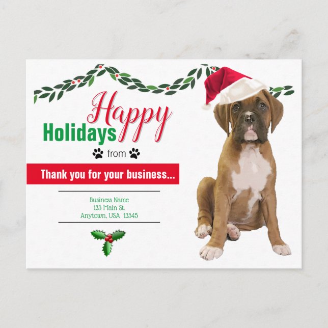 Postales de Navidades de negocios mascotas - Foto  (Anverso)