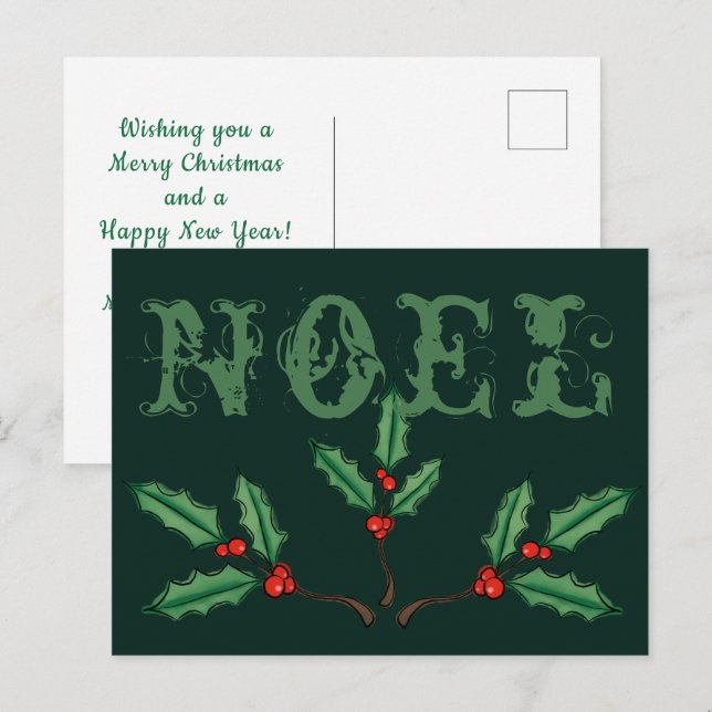 Postales de Navidades de Noel personalizado (Anverso / Reverso)