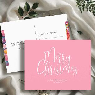 Postales de Navidades de Personalizable rosa
