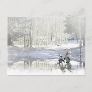 Postales de Navidades de pingüino lindo