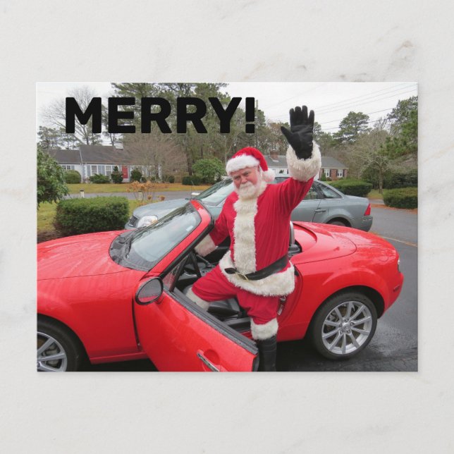 Postales de NAVIDADES de SANTA CLAUS SPORTSCAR