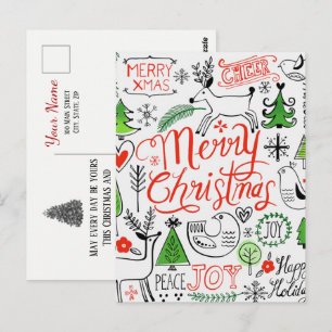 Postales de Navidades de tipografía