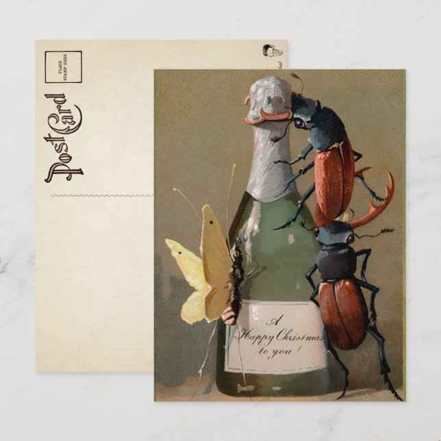 Postales de Navidades de toros victorianos (Anverso / Reverso)