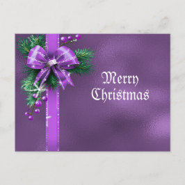 Postales de Navidades de vacaciones con arco morad