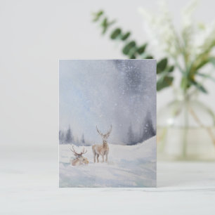 Postales de Navidades de venado acuarela - Festivi